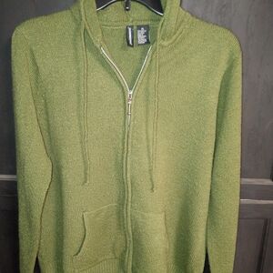 Jason Maxwell Olive Zip-Up Woman's Sweater
